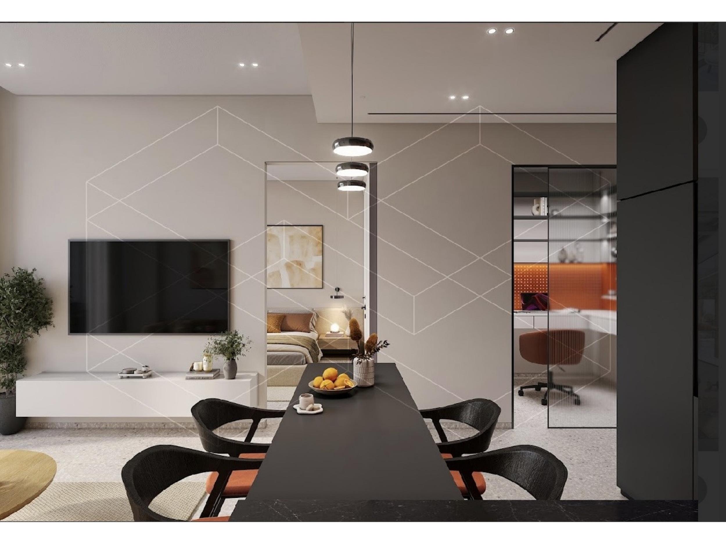 Two bedroom residence with butterfly layout and study